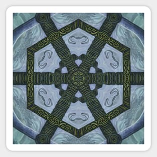 Abstract Sci-fi bio-tech Kaleidoscope pattern (Seamless) 17 Sticker